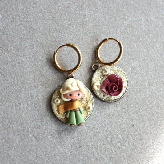 Orecchini in acciaio inox dorato Piccolo Principe