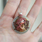 Stainless Steel Necklace with Handmade Polymer Clay Autumn Fairy Cameo