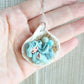 Stainless Steel Necklace with Real Seashell, Handmade Polymer Clay Mermaid, Sand and Resin Details