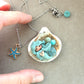 Stainless Steel Necklace with Real Seashell, Handmade Polymer Clay Mermaid, Sand and Resin Details
