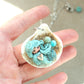 Stainless Steel Necklace with Real Seashell, Handmade Polymer Clay Mermaid, Sand and Resin Details