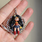 Stainless Steel Necklace with Handmade Polymer Clay Wonder Woman