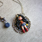 Stainless Steel Necklace with Handmade Polymer Clay Wonder Woman