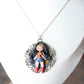 Stainless Steel Necklace with Handmade Polymer Clay Wonder Woman