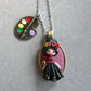 Collana in acciaio inox con cammeo Frida Kahlo