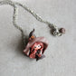 Stainless Steel Necklace with Handmade Polymer Clay Witch