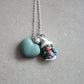 Stainless Steel Necklace with Handmade Polymer Clay Gnome II