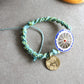 Sicilian Macramé Bracelet with Blue & Green Waxed Cotton