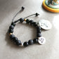 Sicilian Macramé Bracelet with Lava Stone Beads, Trinacria & Sicily Charms