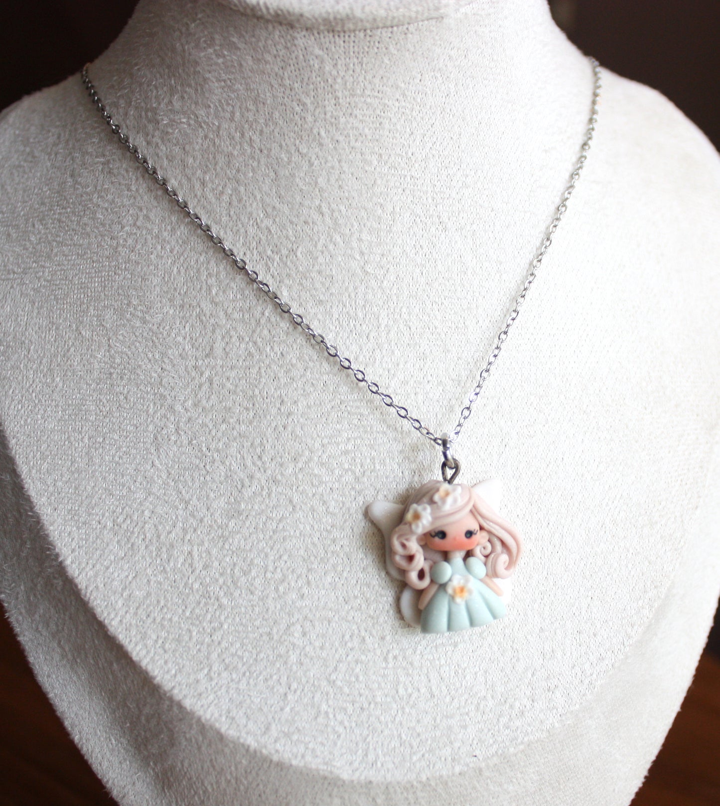 Stainless Steel Necklace with Mini Fairy
