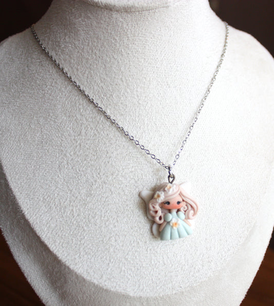 Stainless Steel Necklace with Mini Fairy