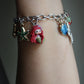 Stainless Steel Multi Charm Bracelet with Polymer Clay Ariel