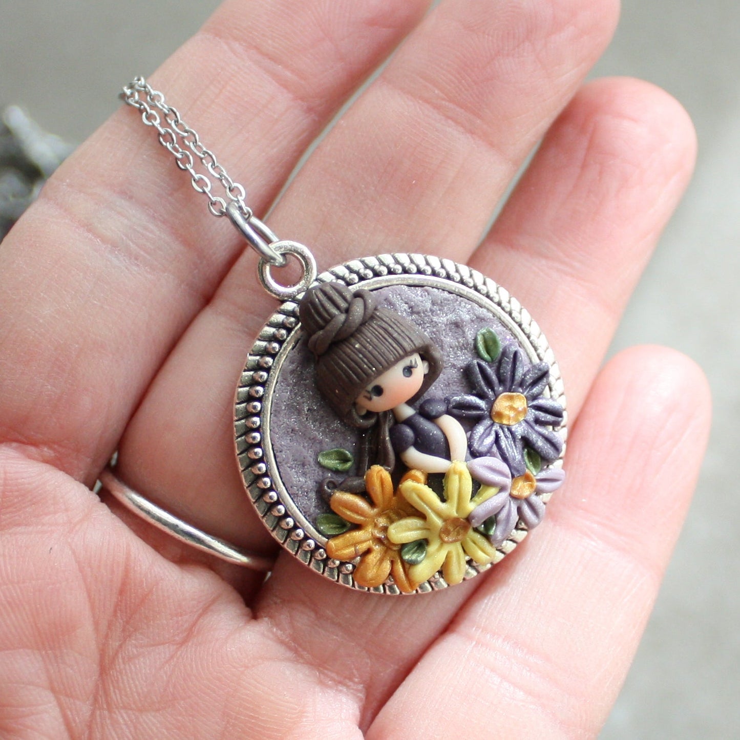 collana cammeo Fatina viola