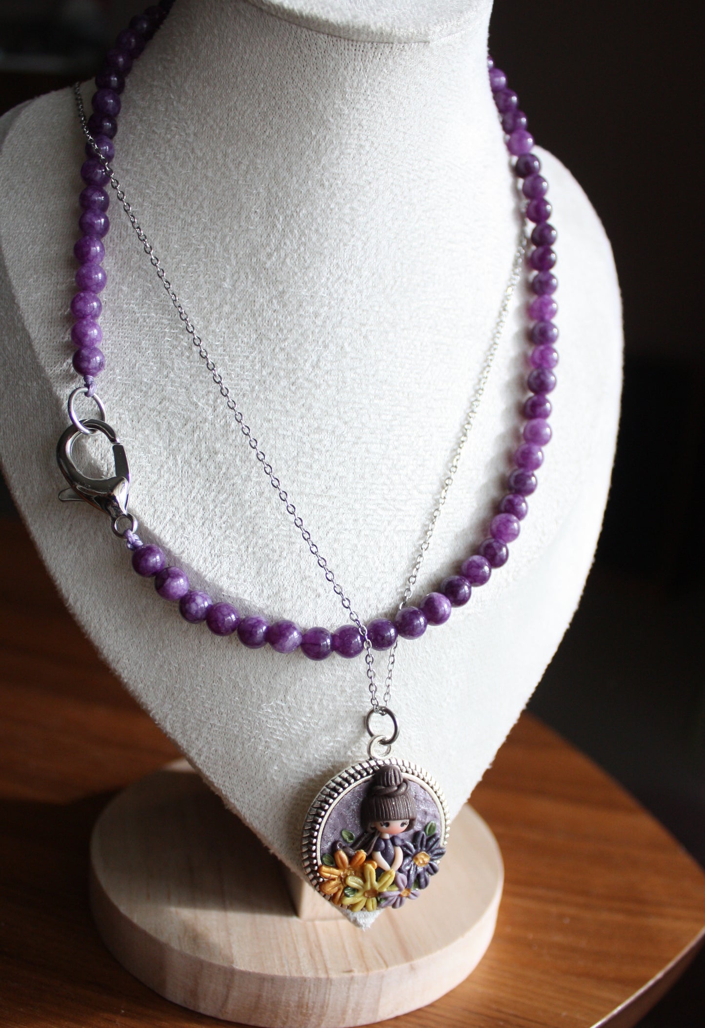 collana pietre dure viola