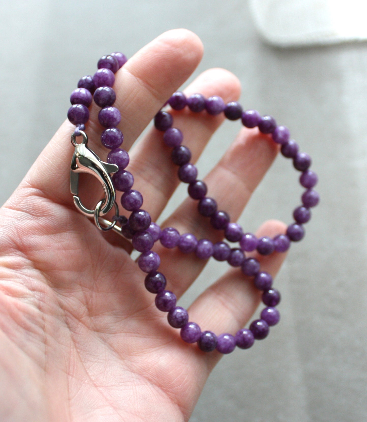 collana pietre dure viola