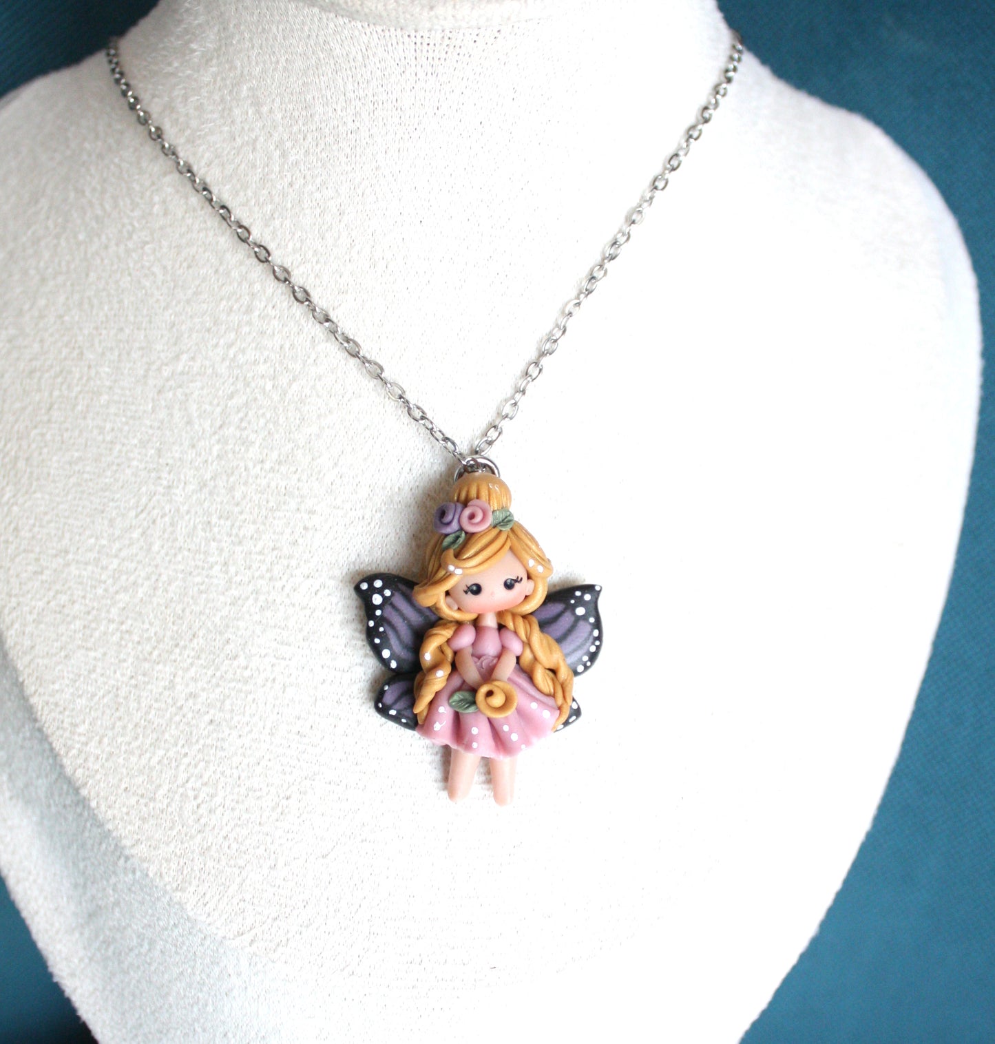Stainless Steel Necklace with butterfly fairy III