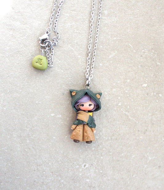 Collana in acciaio inox con catdoll