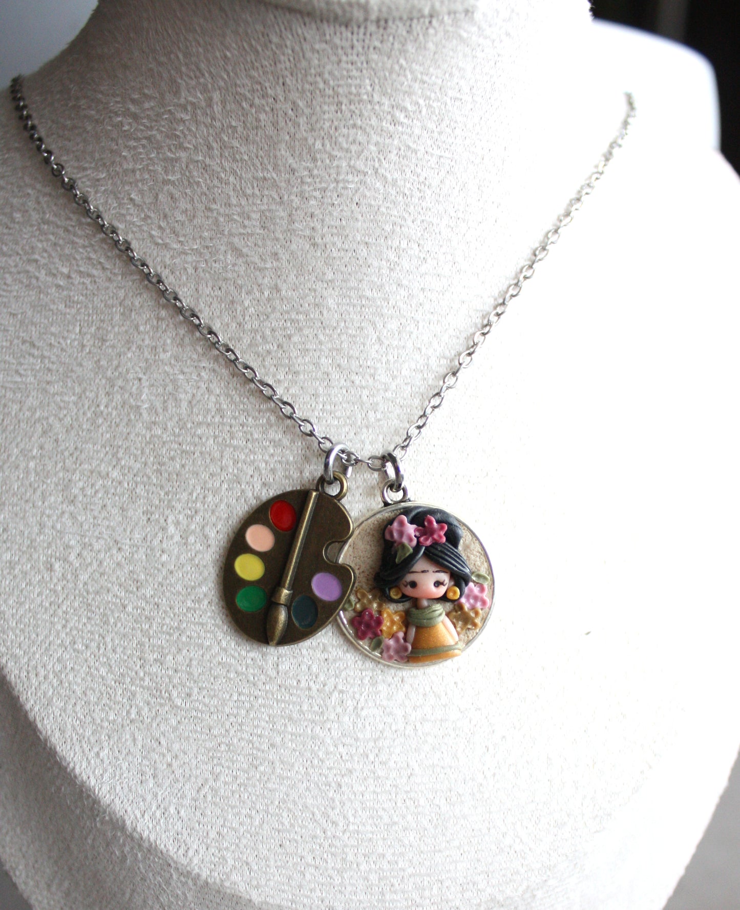 Collana in acciaio inox con Frida Kahlo II