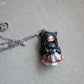 Collana in acciaio inox con cat doll in fimo