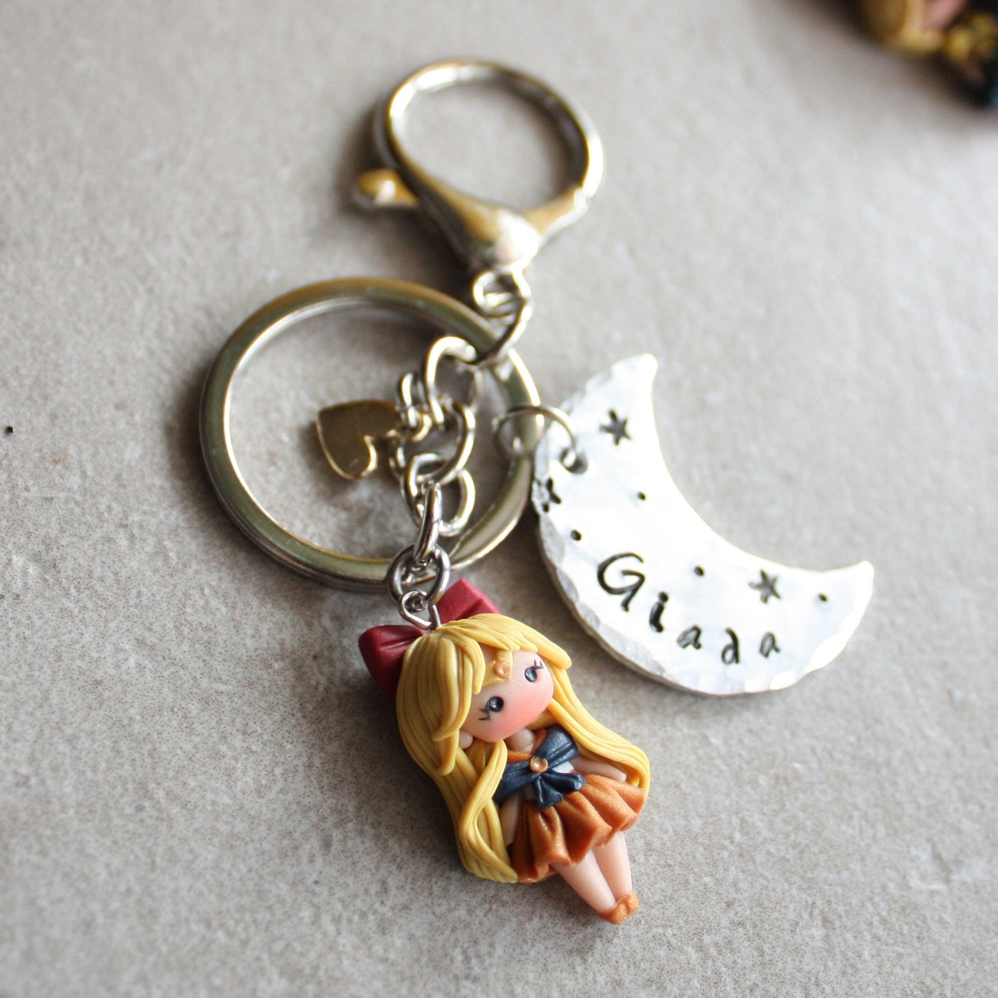 Portachiavi Guerriera Sailor con nome - su ordinazione