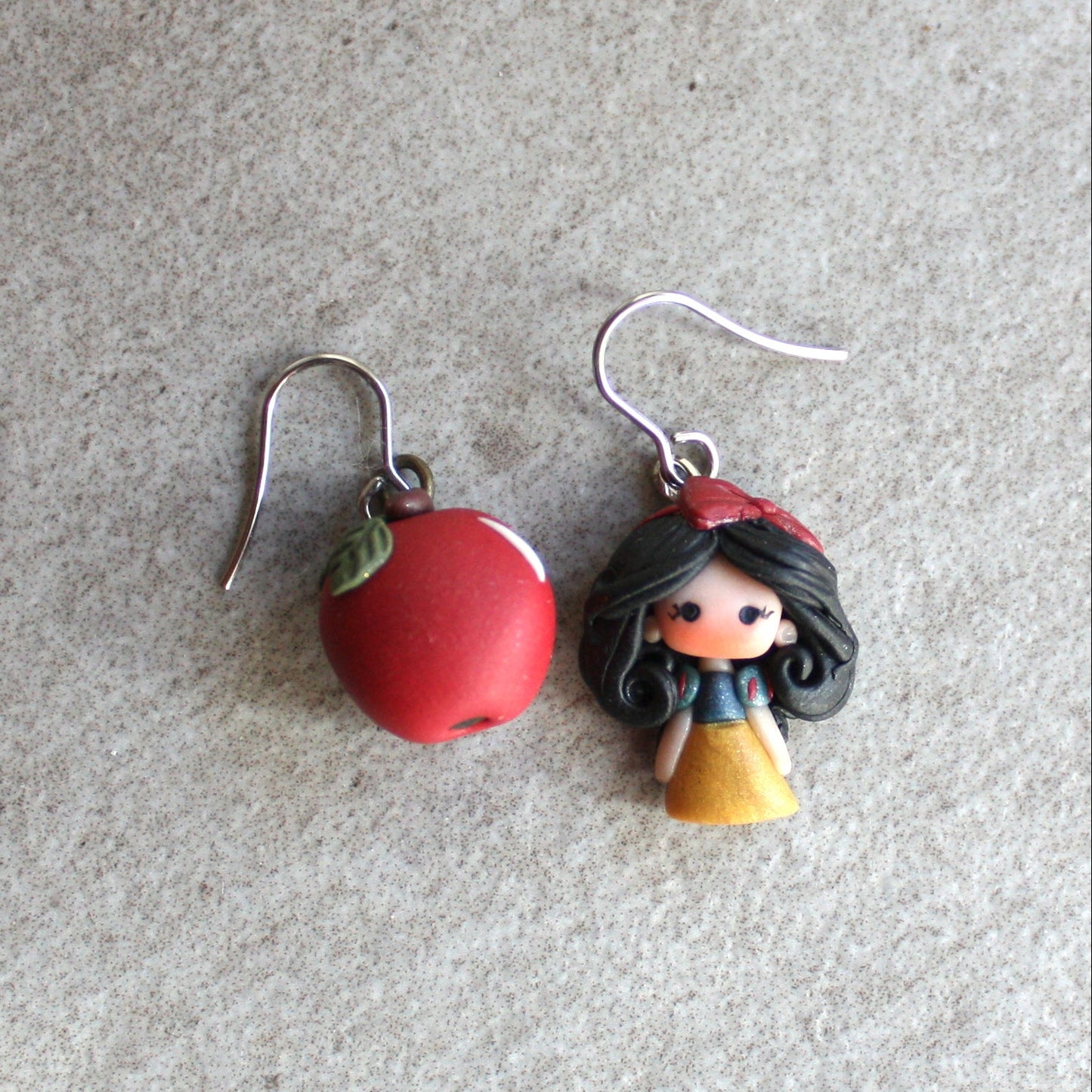 Snow White and apple stainless steel earrings 🍎✨