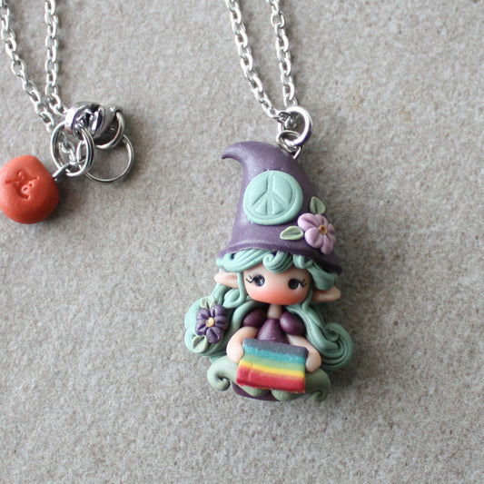 gnoma della pace - collana in acciaio inox