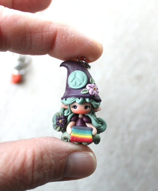 gnoma della pace - collana in acciaio inox