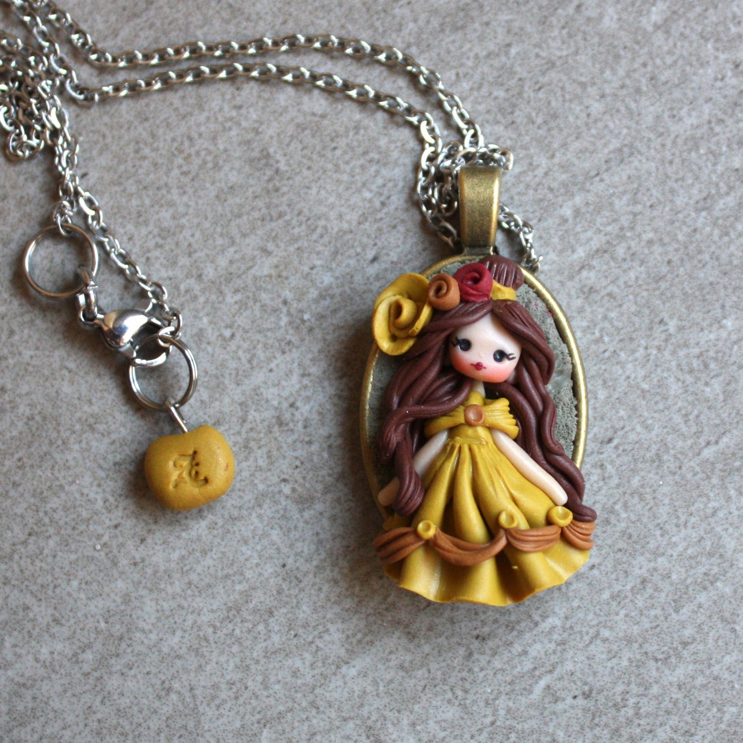 Handmade Belle Polymer Clay and Steel Necklace | Zingara Creativa