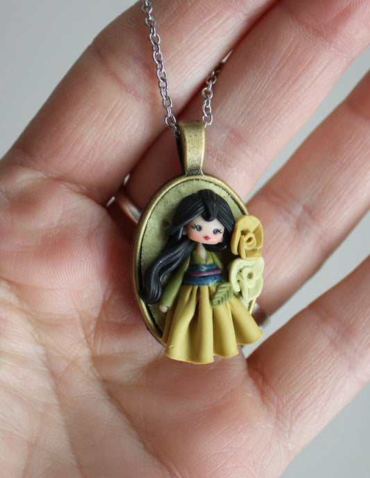 Collana Artigianale Mulan in Pasta Polimerica e Acciaio | Zingara Creativa
