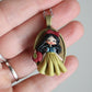Handmade Snowwhite Polymer Clay and Steel Necklace | Zingara Creativa
