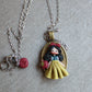 Handmade Snowwhite Polymer Clay and Steel Necklace | Zingara Creativa