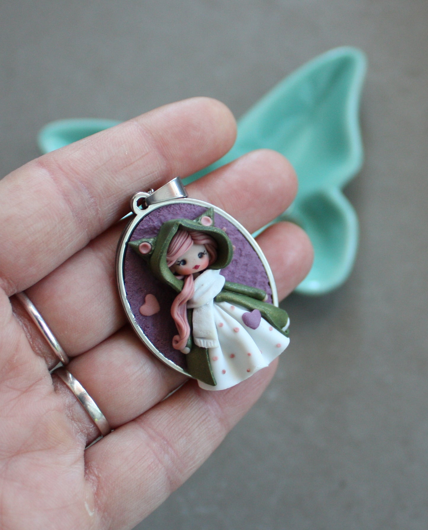 Stainless Steel Cat Doll Cameo Necklace – One of a Kind