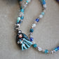 2-in-1 Blue Gemstone and Pearl Necklace with Geisha Cameo – One of a Kind