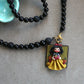 2-in-1 Black Gemstone Necklace with Snow White Pendant – One of a Kind