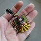 2-in-1 Black Gemstone Necklace with Snow White Pendant – One of a Kind