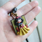 2-in-1 Black Gemstone Necklace with Snow White Pendant – One of a Kind