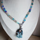 2-in-1 Blue Gemstone and Pearl Necklace with Geisha Cameo – One of a Kind
