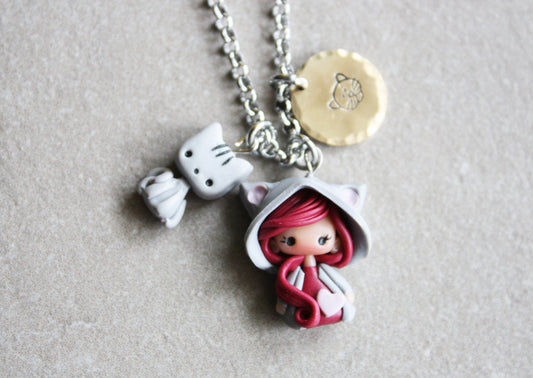 Catlovers necklace with kitten
