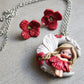 poppy fairy- bambolina in fimo- set collana piu orecchini