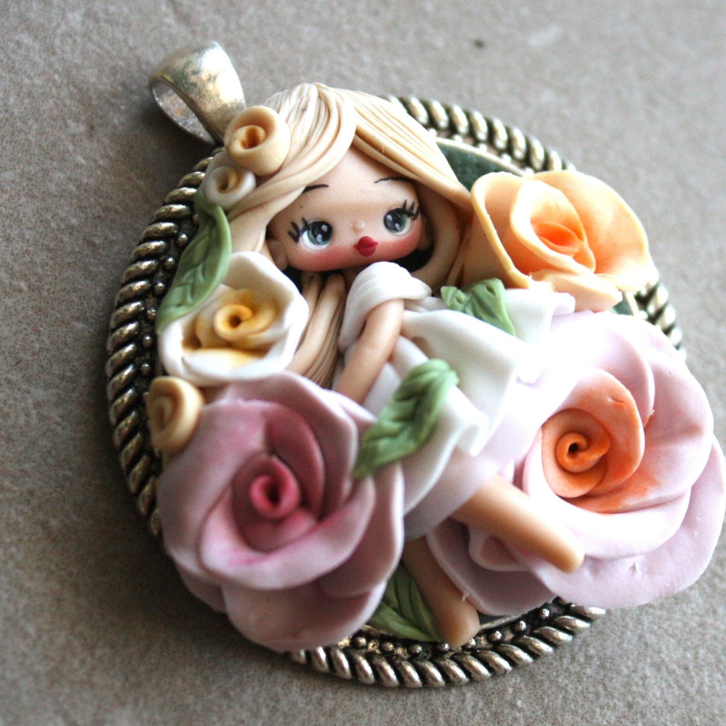 Fairy Mara - Handmade Polymer Clay Fairy Pendant