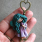 Handmade Polymer Clay Fairy on Bronze Key 3