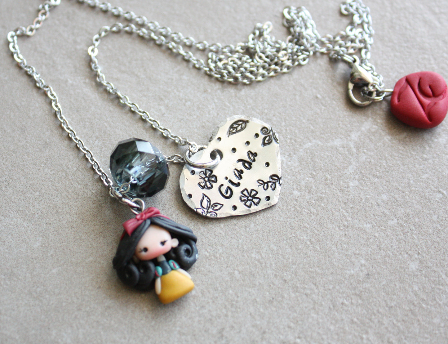 SnowWhite necklace with name