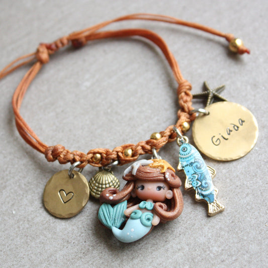 Bracelet with name and mermaid