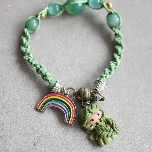 Rainbow Collection-macramè bracelet-green