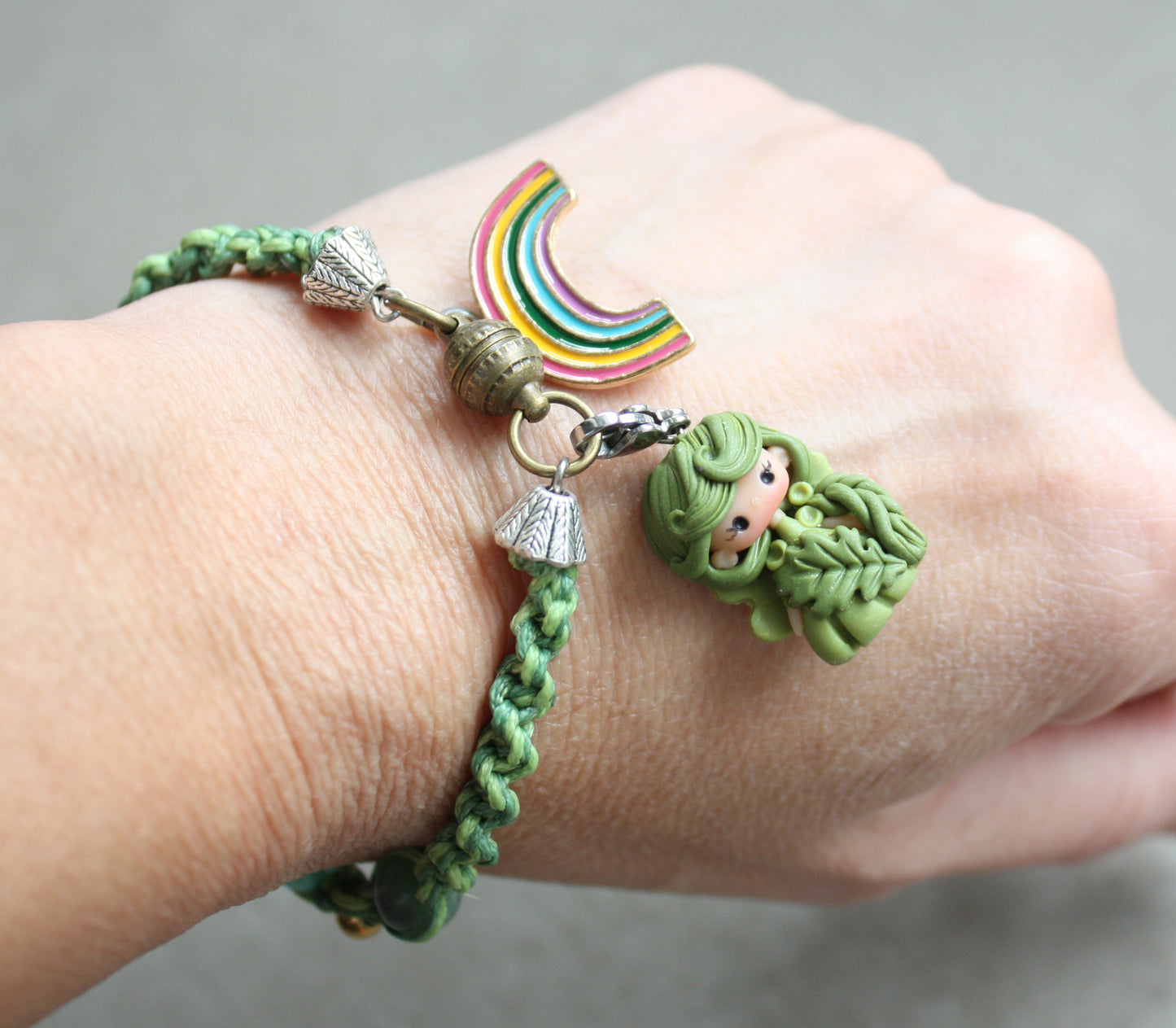 Rainbow Collection- bracciale macramè-verde