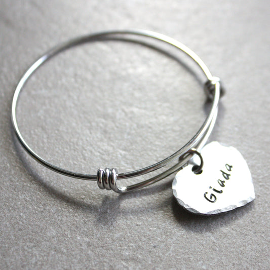 Adjustable bangle with name