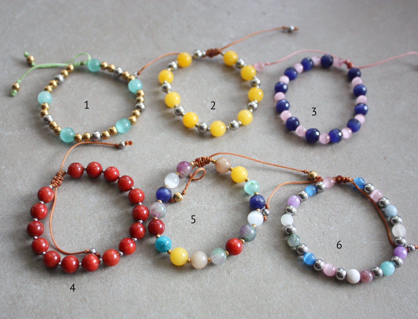 Adjustable gemstone bracelet