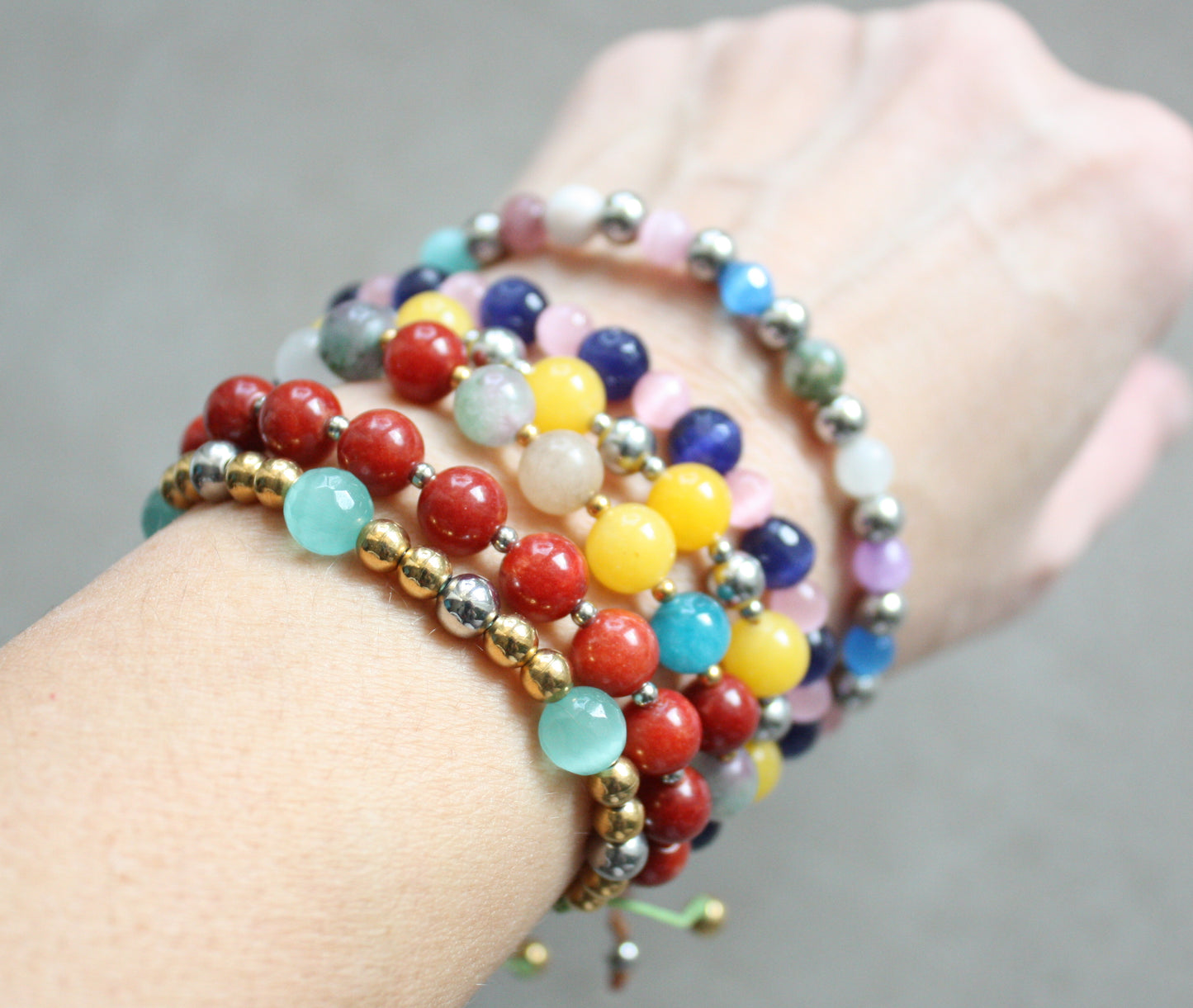 Adjustable gemstone bracelet