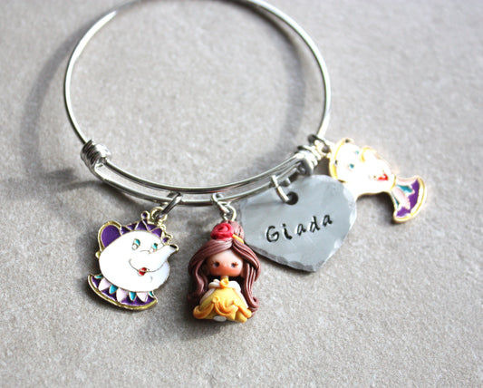 Bangle with Belle and a personalized name