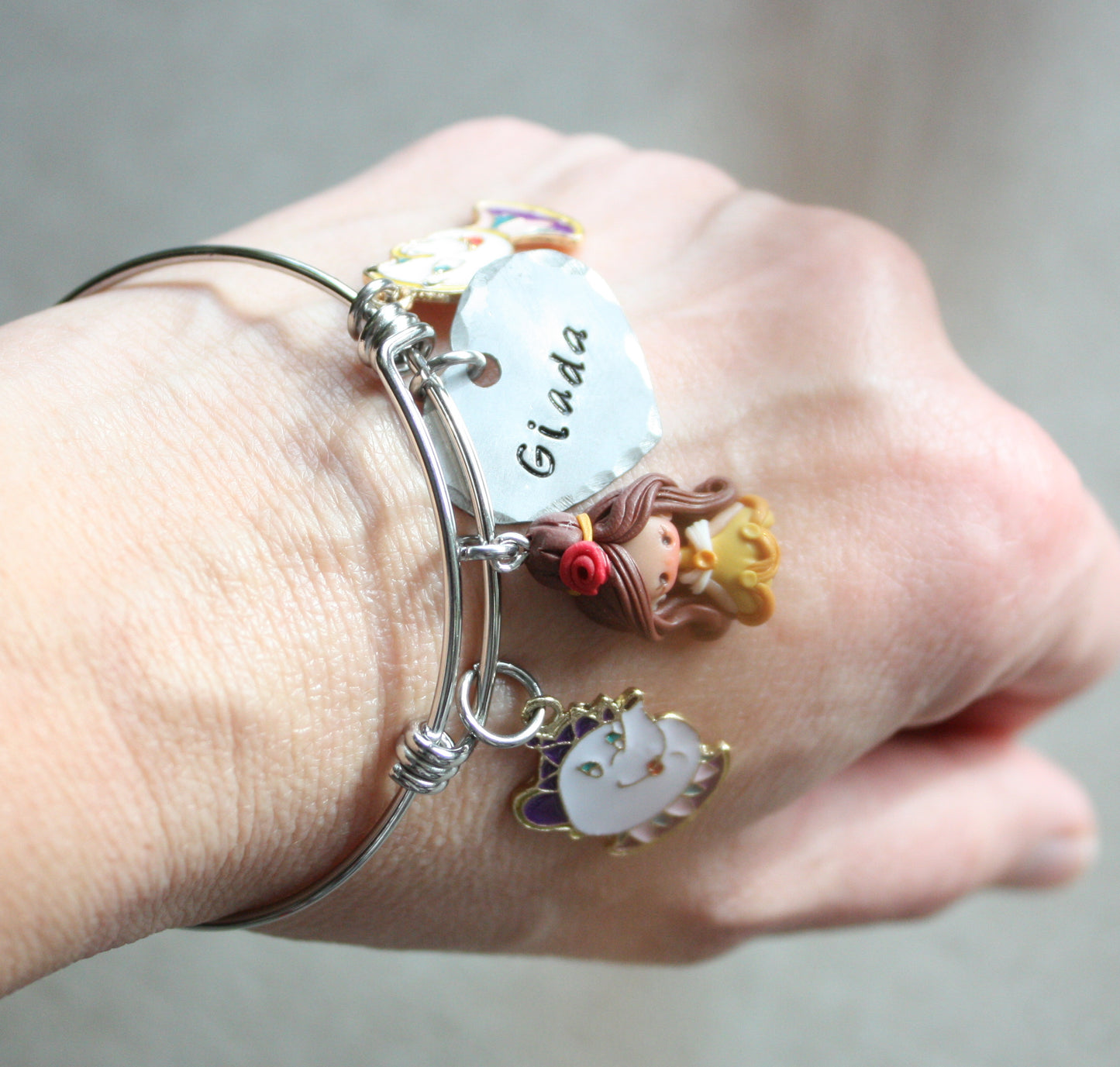 Bangle with Belle and a personalized name